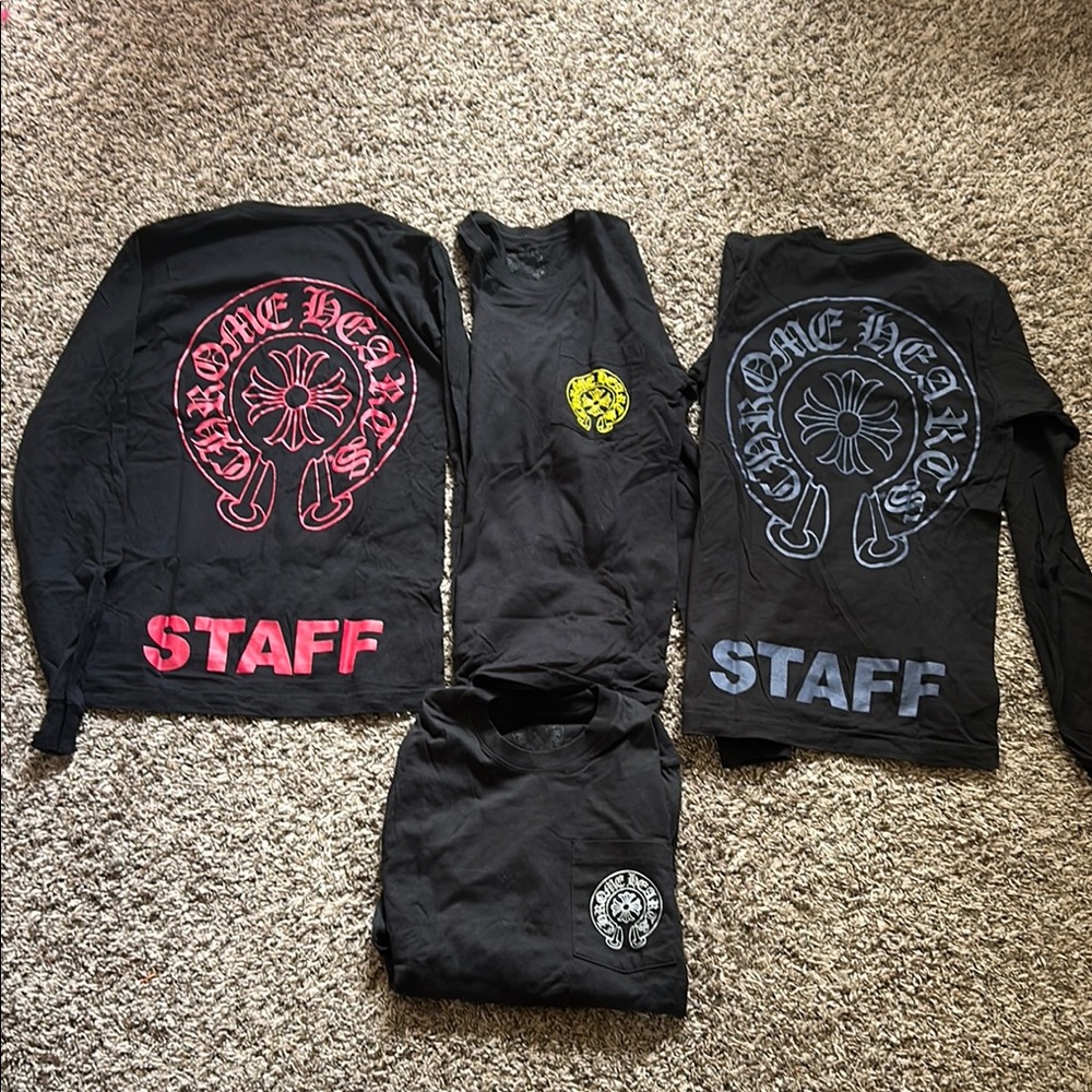 Chrome Hearts Staff Unisex Black Long Sleeve Shirts